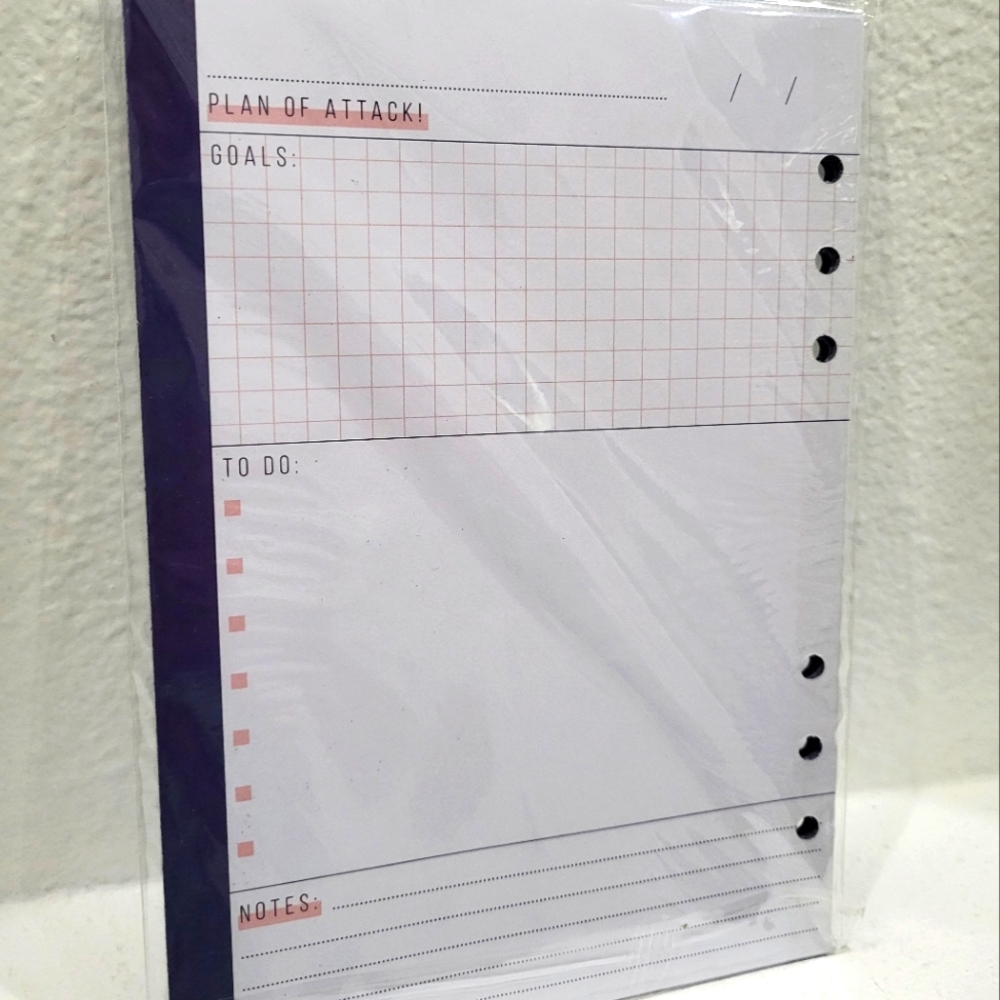 Planner inserts for 6 ring binders